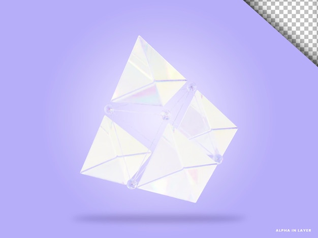 dispersion glass abstract shape 3d illustration