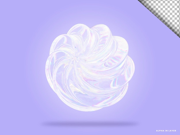 dispersion glass abstract shape 3d illustration