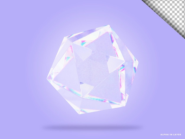dispersion glass abstract shape 3d illustration