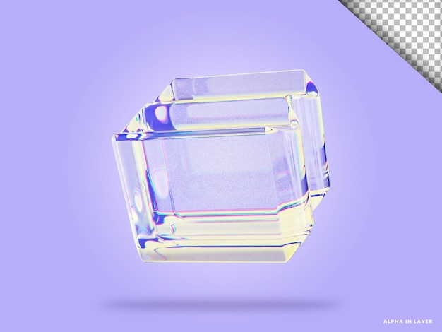 Dispersion glass abstract shape 3d illustration