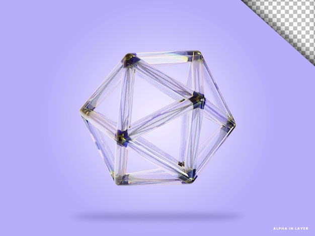 dispersion glass abstract shape 3d illustration