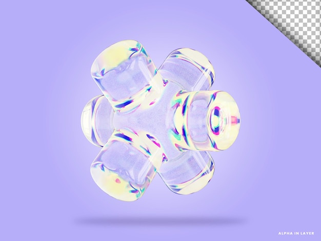 PSD dispersion glass abstract shape 3d illustration