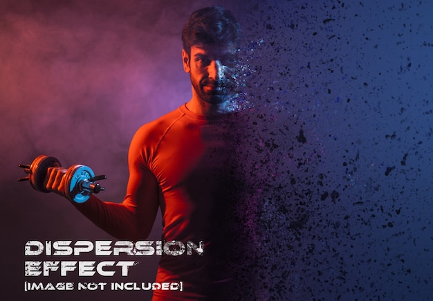 PSD dispersion photo effect mockup