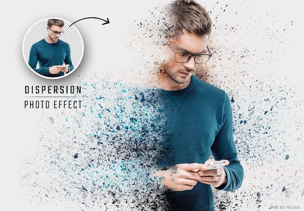 Dispersion photo effect mockup