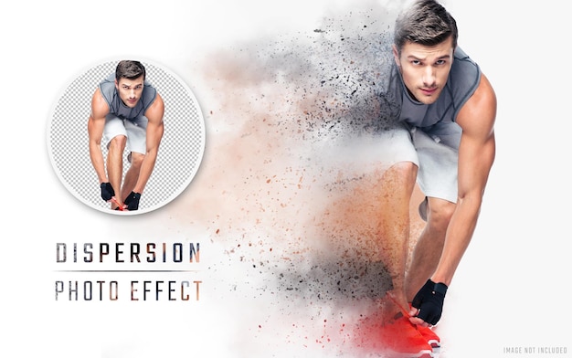 Dispersion photo effect with smoke and dust Mockup