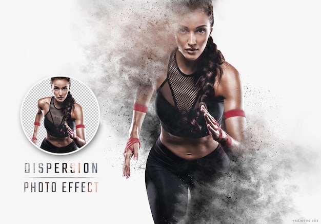 PSD dispersion smoke and dust photo effect mockup