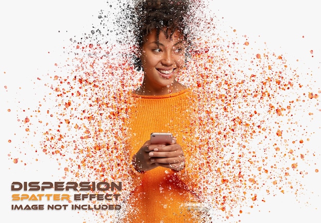 PSD dispersion spatter photo effect mockup