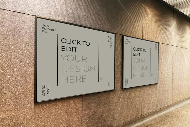 PSD display banner poster mockup