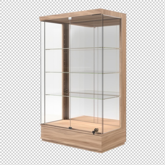 Display cabinet isolated on transparent background Generative AI