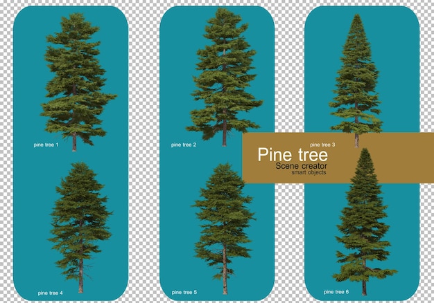 PSD display different patterns of pine trees