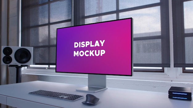 Display mockup scherm mockup monitor mockup setup mockup gaming setup