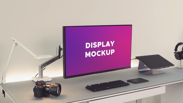 PSD display mockup screen mockup monitor mockup setup mockup gaming setup