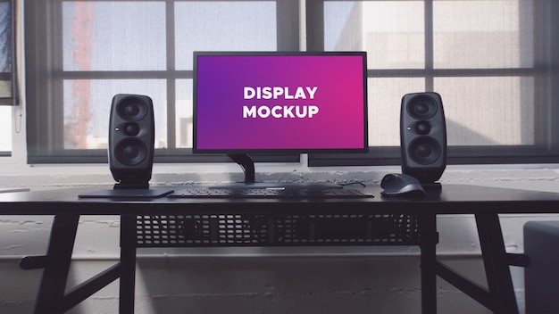 Display mockup screen mockup monitor mockup setup mockup gaming setup