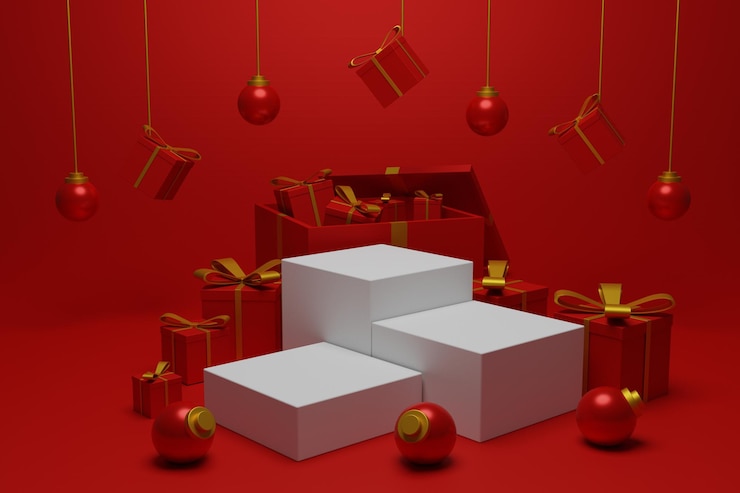PSD display podium christmas for product stand