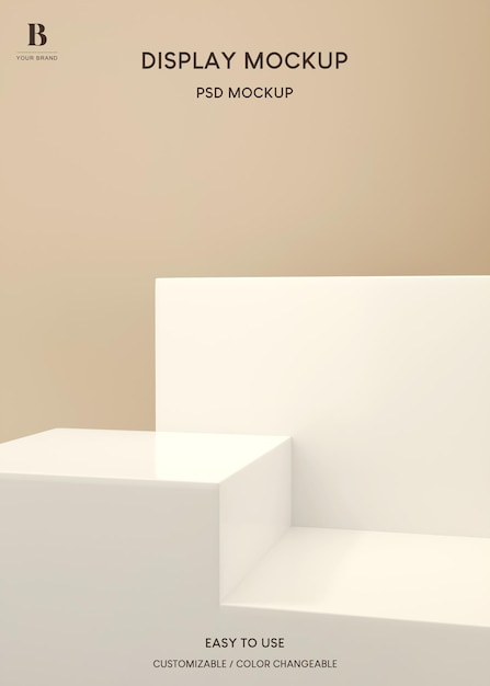 제품 배경 3D 렌더링을 위한 디스플레이 포디움 최소화
