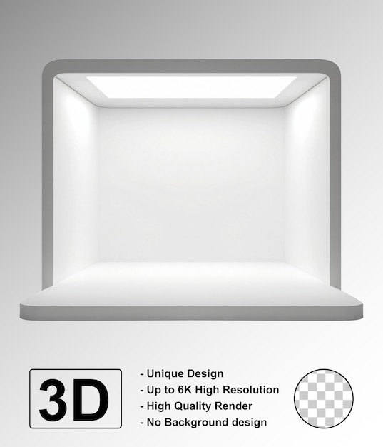 Display Product Event Booth 3D Mockup White Color
