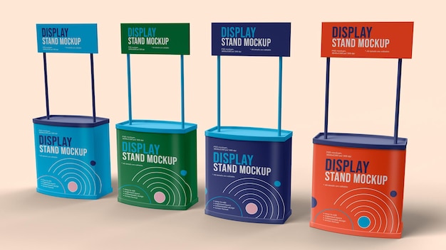 PSD display stand mockup design isolated