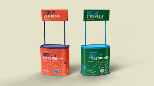 Display stand mockup design isolated