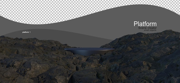 PSD 石の床のディスプレイスタンド