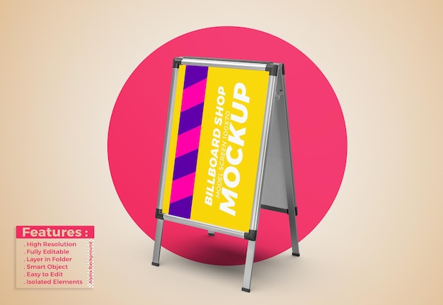 Display Stand Signboard Poster Mockup