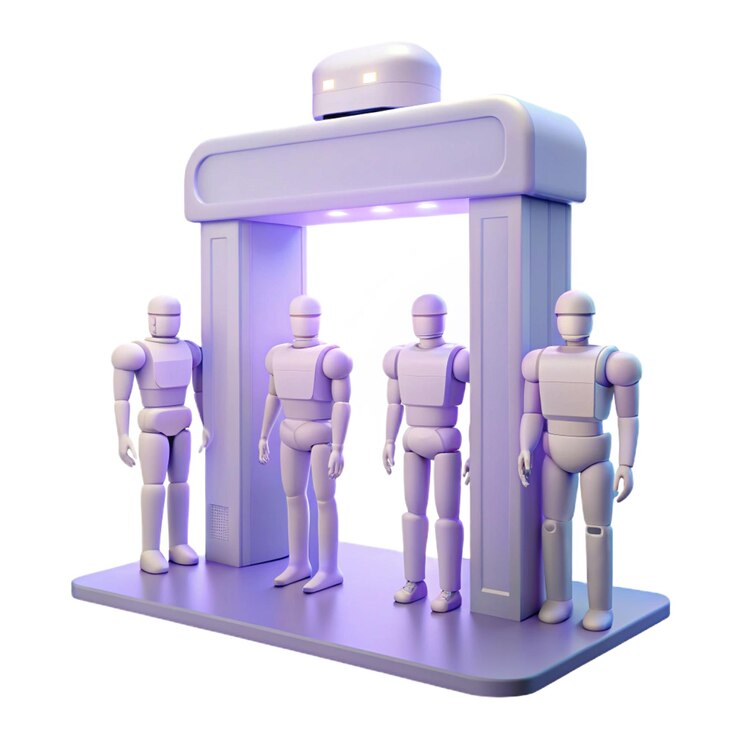 PSD a display of three plastic figures with one that says quot robot quot