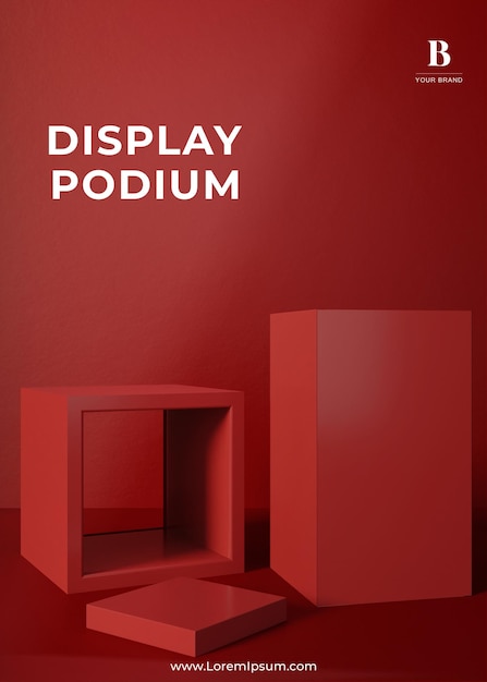 Displaypodium in Chinese stijl minimaal voor 3D-rendering van productachtergrond