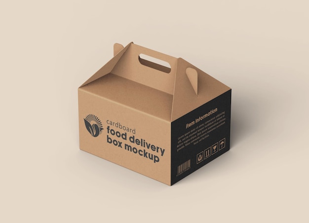 Disposable brown food delivery box-verpakking mockup