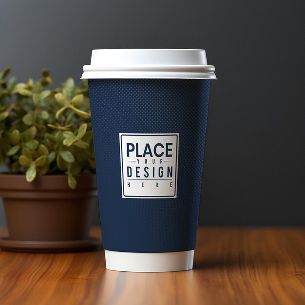 PSD disposable coffee cup or takeaway cup mockup design