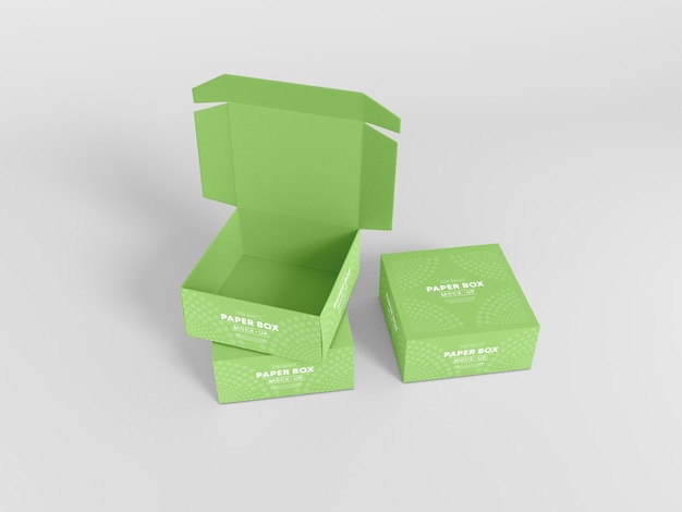 Disposable paper box packaging mockup