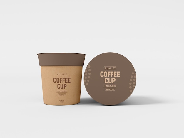 Одноразовый бумажный макет кофейной чашки