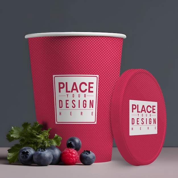 Disposable paper cup or takeaway cup mockup design