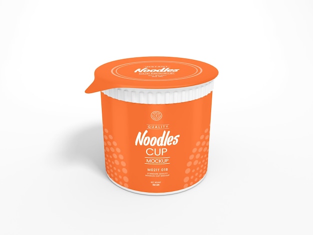 Mockup di imballaggio per tazza di spaghetti in plastica usa e getta