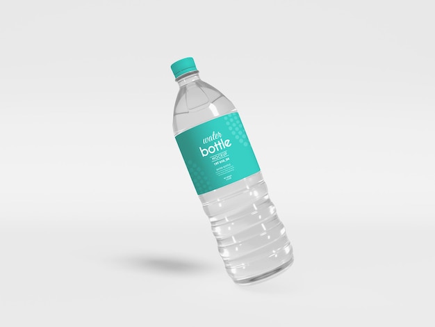 Mockup di bottiglia di acqua minerale in plastica trasparente usa e getta