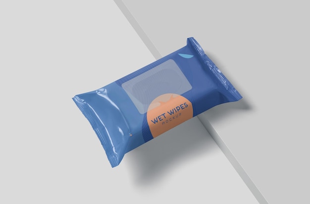 PSD disposable wipes for wound cleaning mockup