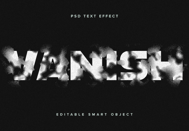 PSD dissolving text effect mockup