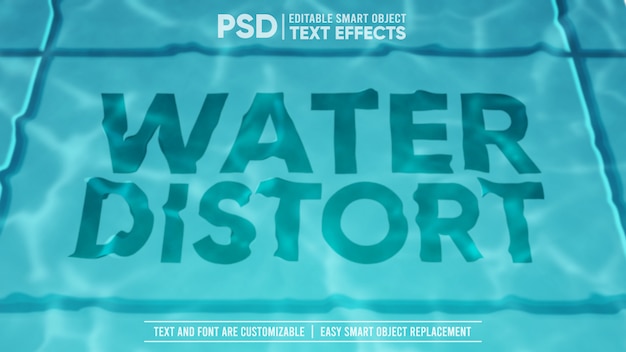 Distorted pool water editable text effect