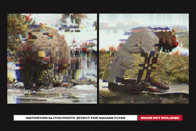 PSD distortion glitch square effect