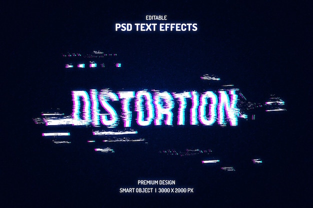 PSD effetto testo glitch di distorsione