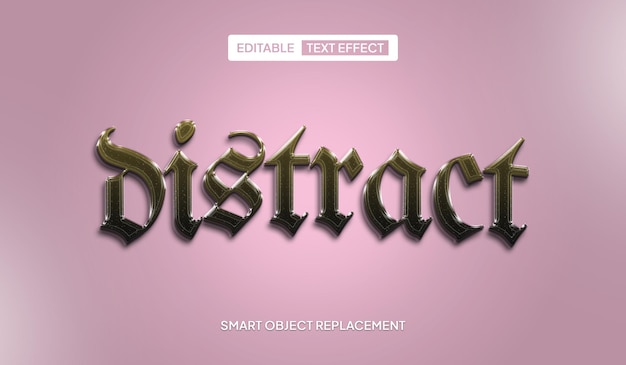PSD distract editable text style effect