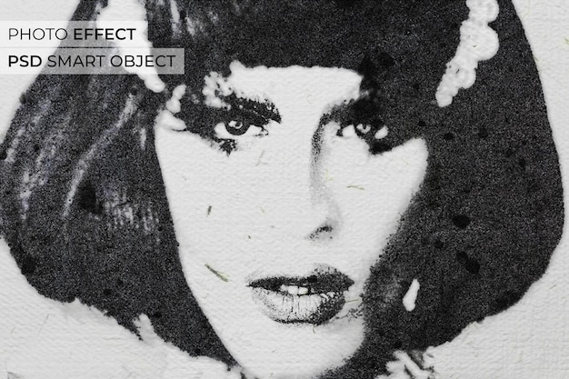 Distressed ink bleed photo effect