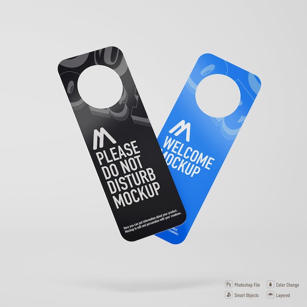 Do not disturb door hanger mockup isolated