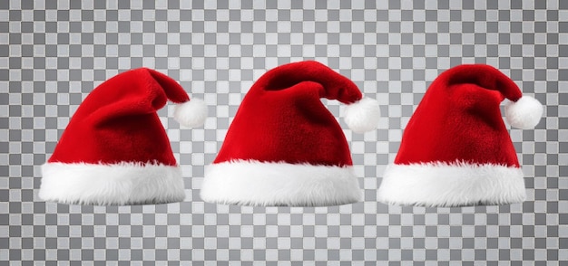 diverse christmas hats displayed in a grid with unique styles and angles