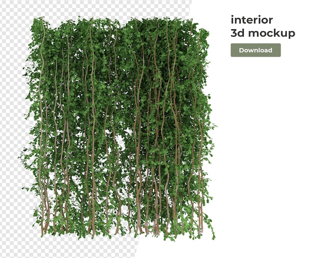 Diverse plant decoratie 3D-rendering geïsoleerd