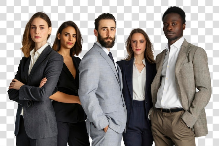 PSD diverse professional business team