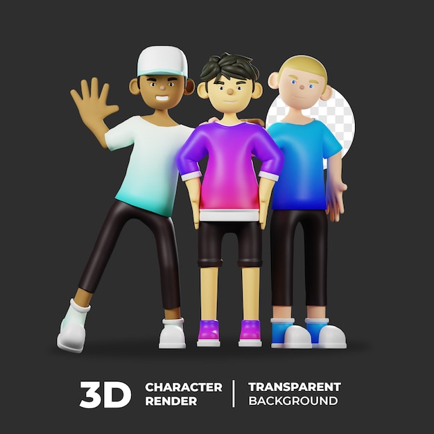 Diversity youth character pose