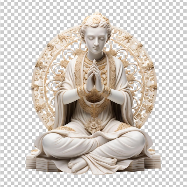 PSD divine devotion statue on white background