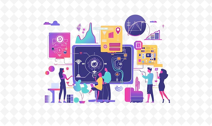 PSD diviners predicting the future design is futuristic and high flat illustration festival theme art