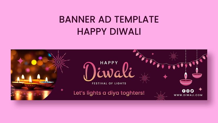 PSD diwali celebration ad banner template