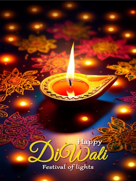 PSD poster di design per la celebrazione di diwali
