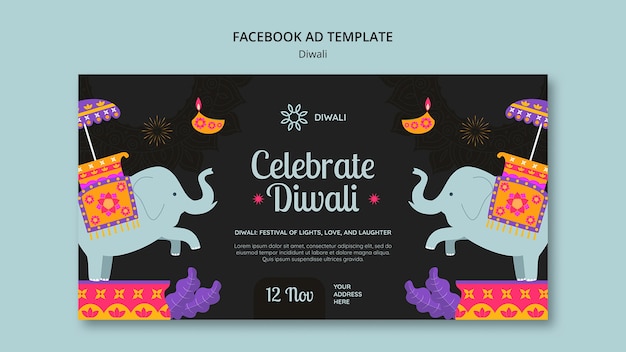diwali celebration facebook  template